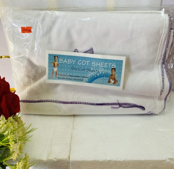 Baby Cot Sheets and white