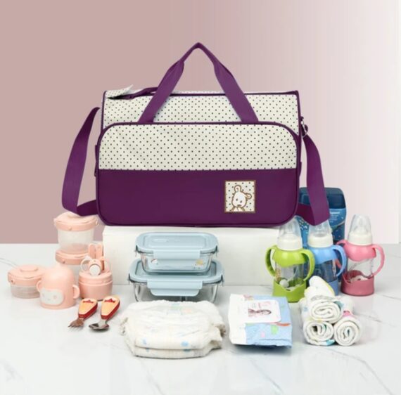 Dotted diaper bag (purple)