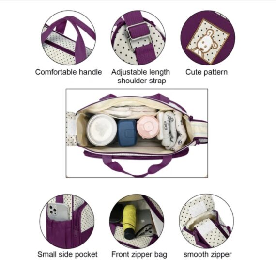 Dotted diaper bag (purple)