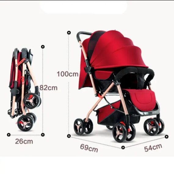 Stroller, bed and tray (dark blue)