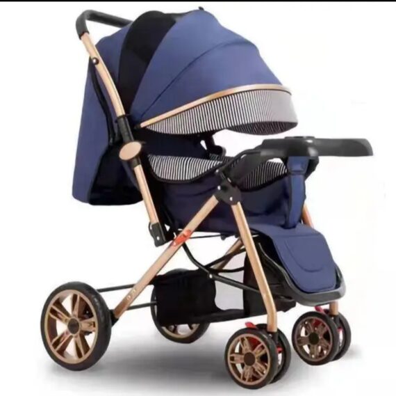 Stroller, bed and tray (dark blue)