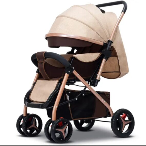 Stroller ,bed and tray (khaki  color)